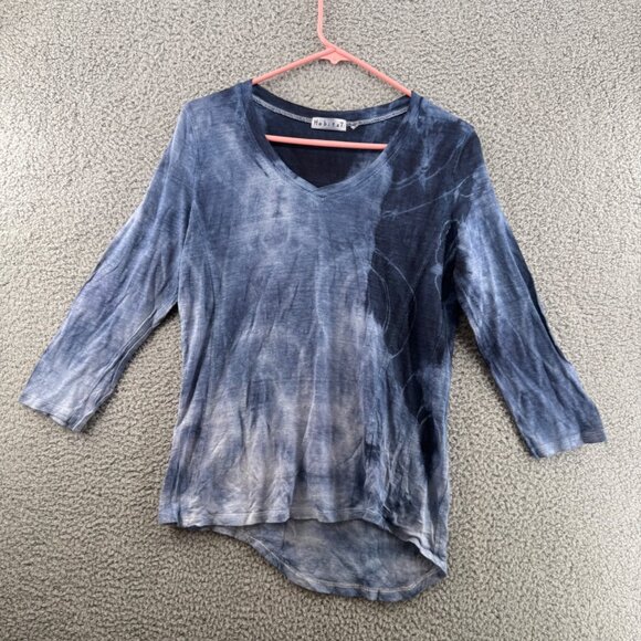 Habitat Womens Tie-Dye V-Neck 3/4 Sleeve Top Medium - Picture 1 of 5